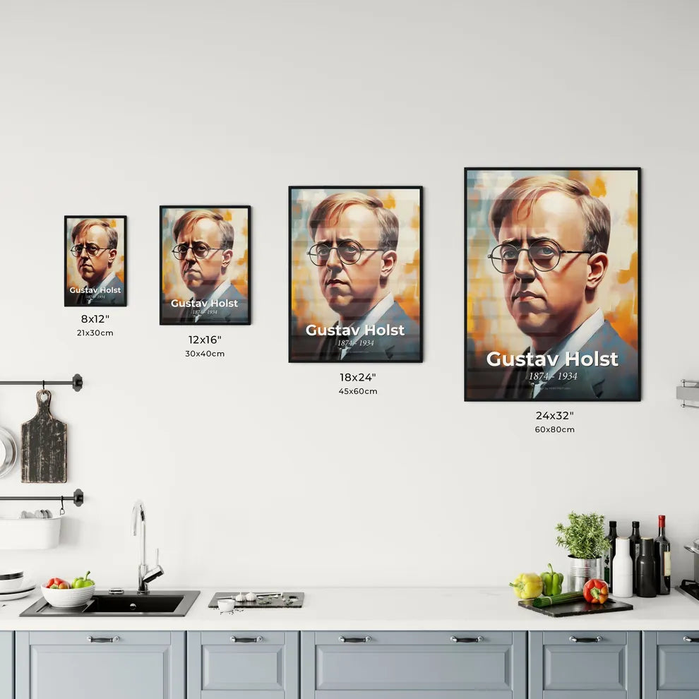 Portrait of Gustav Holst Size Chart