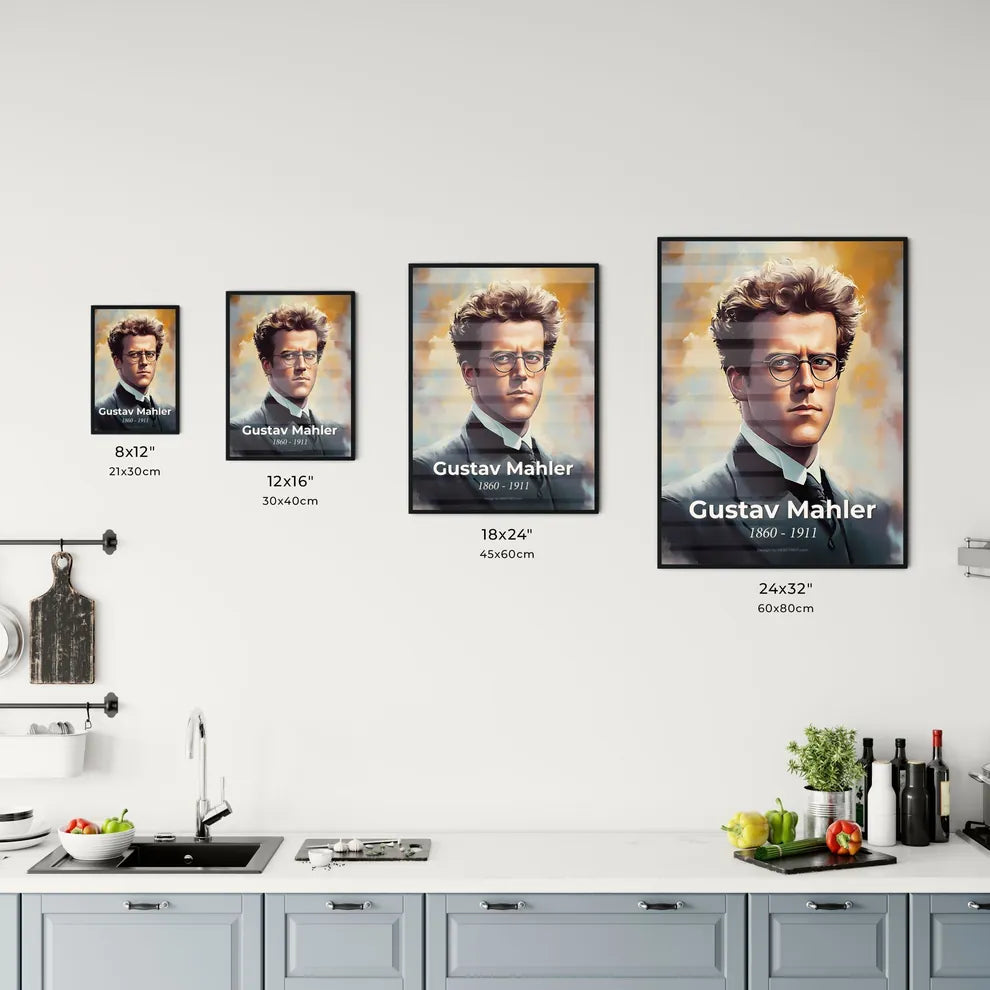 Portrait of Gustav Mahler Size Chart