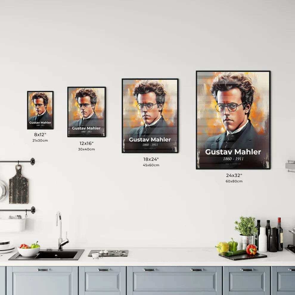 Portrait of Gustav Mahler Size Chart