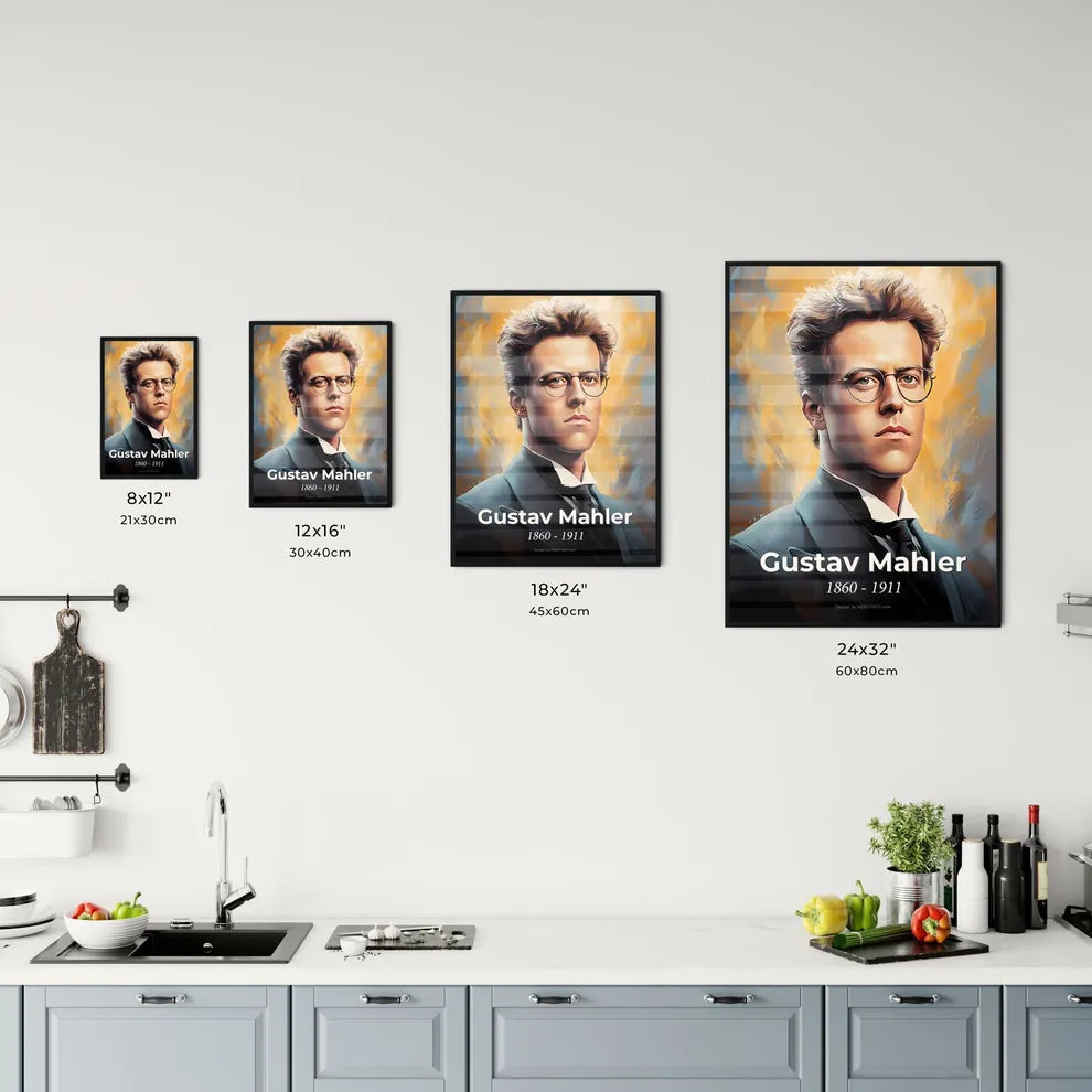 Portrait of Gustav Mahler Size Chart