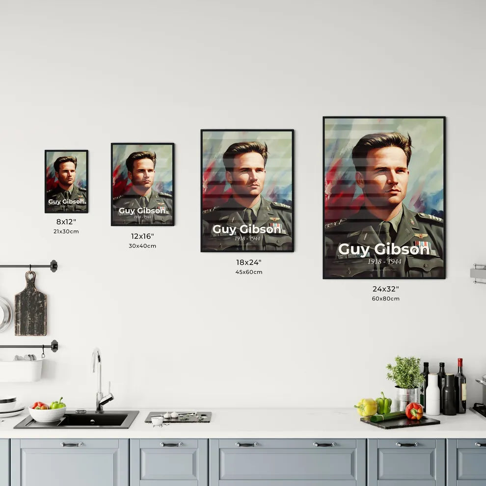 Portrait of Guy Gibson Size Chart