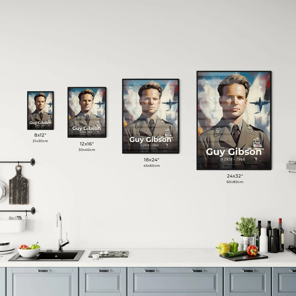 Portrait of Guy Gibson Size Chart