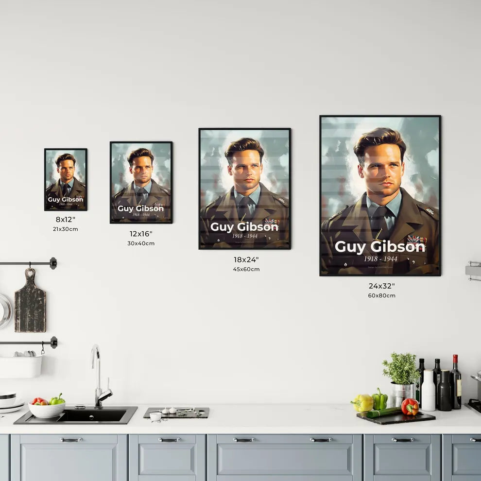 Portrait of Guy Gibson Size Chart