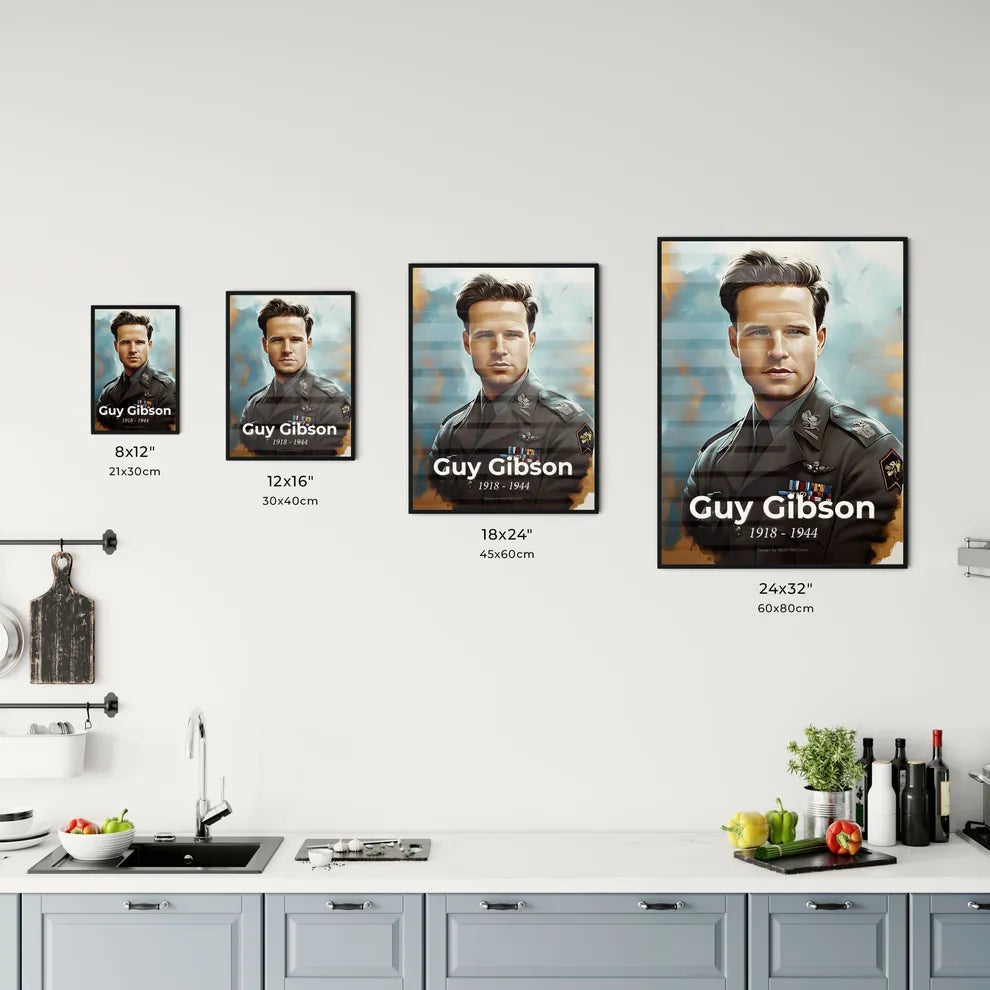 Portrait of Guy Gibson Size Chart