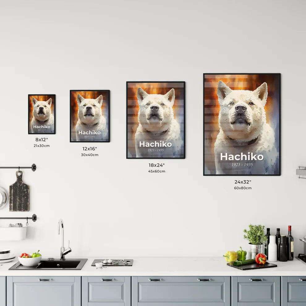 Portrait of Hachiko Size Chart