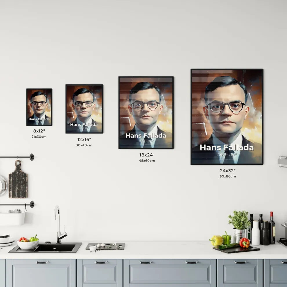 Portrait of Hans Fallada Size Chart