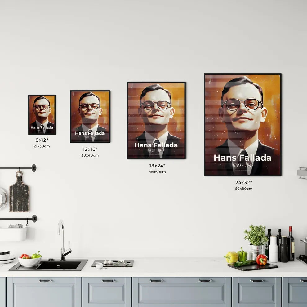 Portrait of Hans Fallada Size Chart