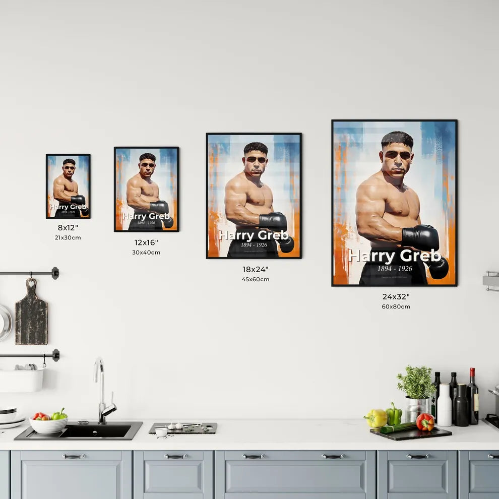 Portrait of Harry Greb Size Chart