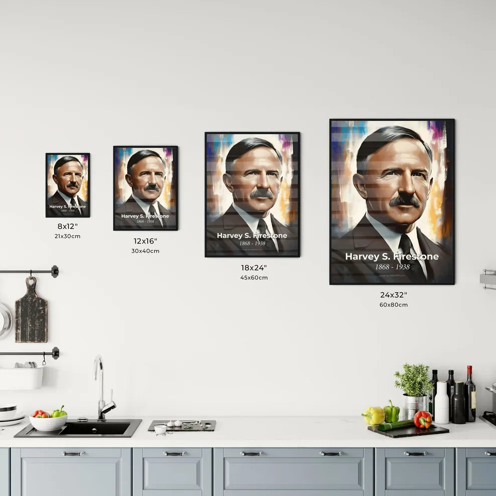 Portrait of Harvey S. Firestone Size Chart