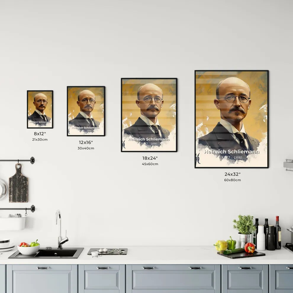 Portrait of Heinrich Schliemann Size Chart