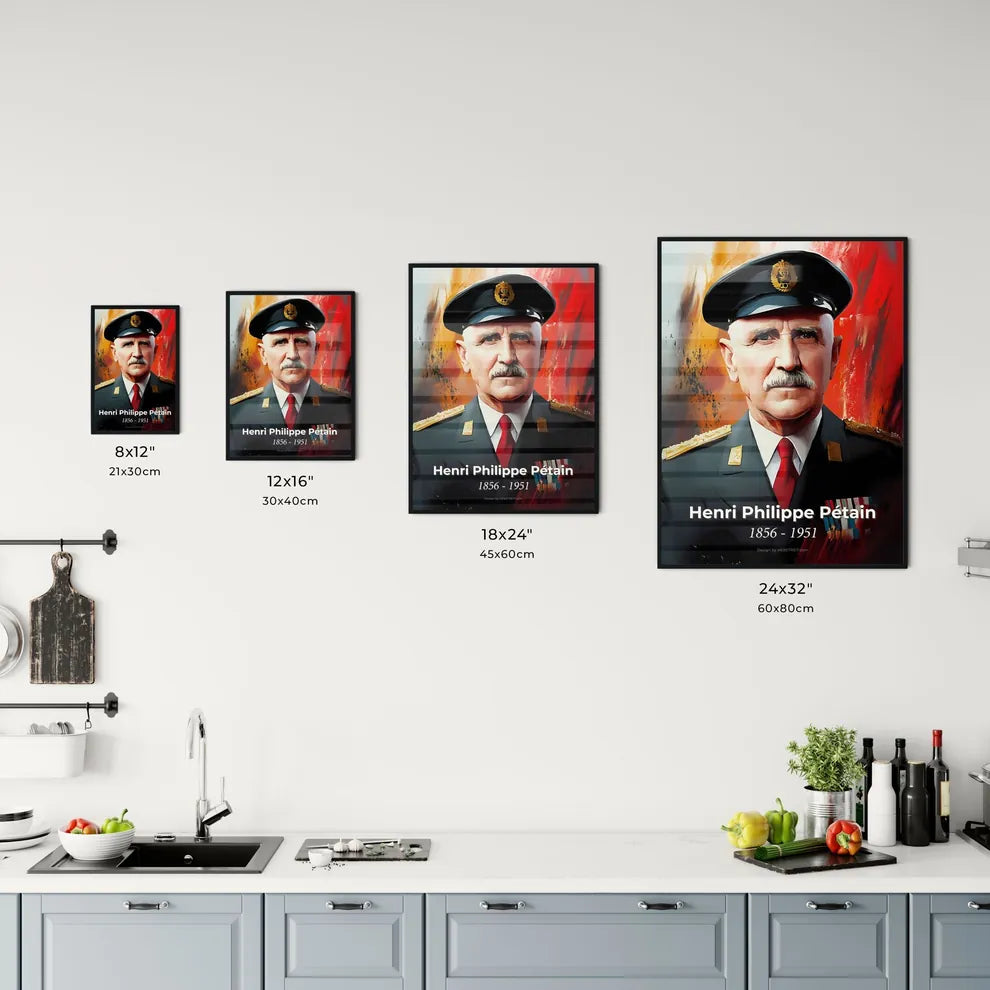 Portrait of Henri Philippe Pétain Size Chart