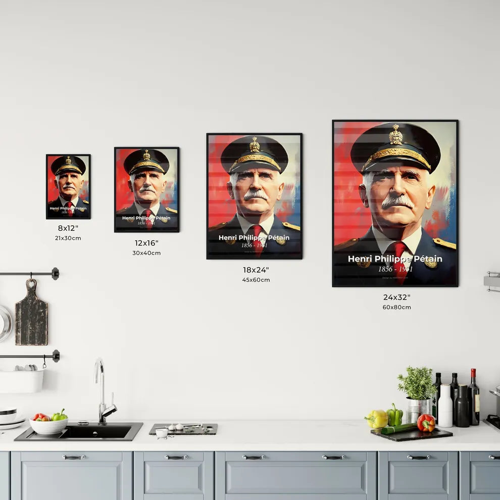 Portrait of Henri Philippe Pétain Size Chart