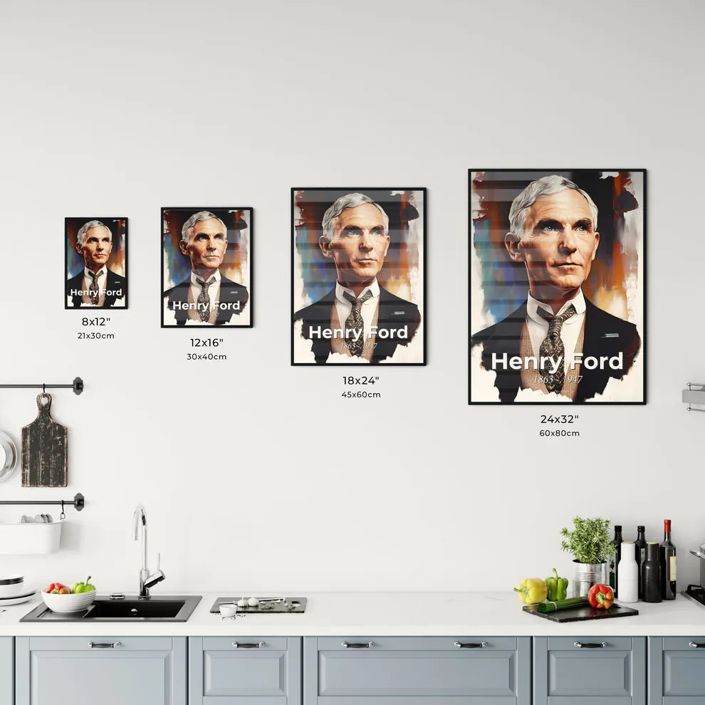 Portrait of Henry Ford Size Chart