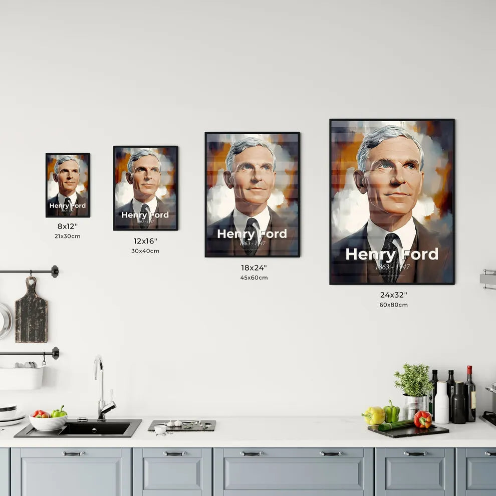 Portrait of Henry Ford Size Chart