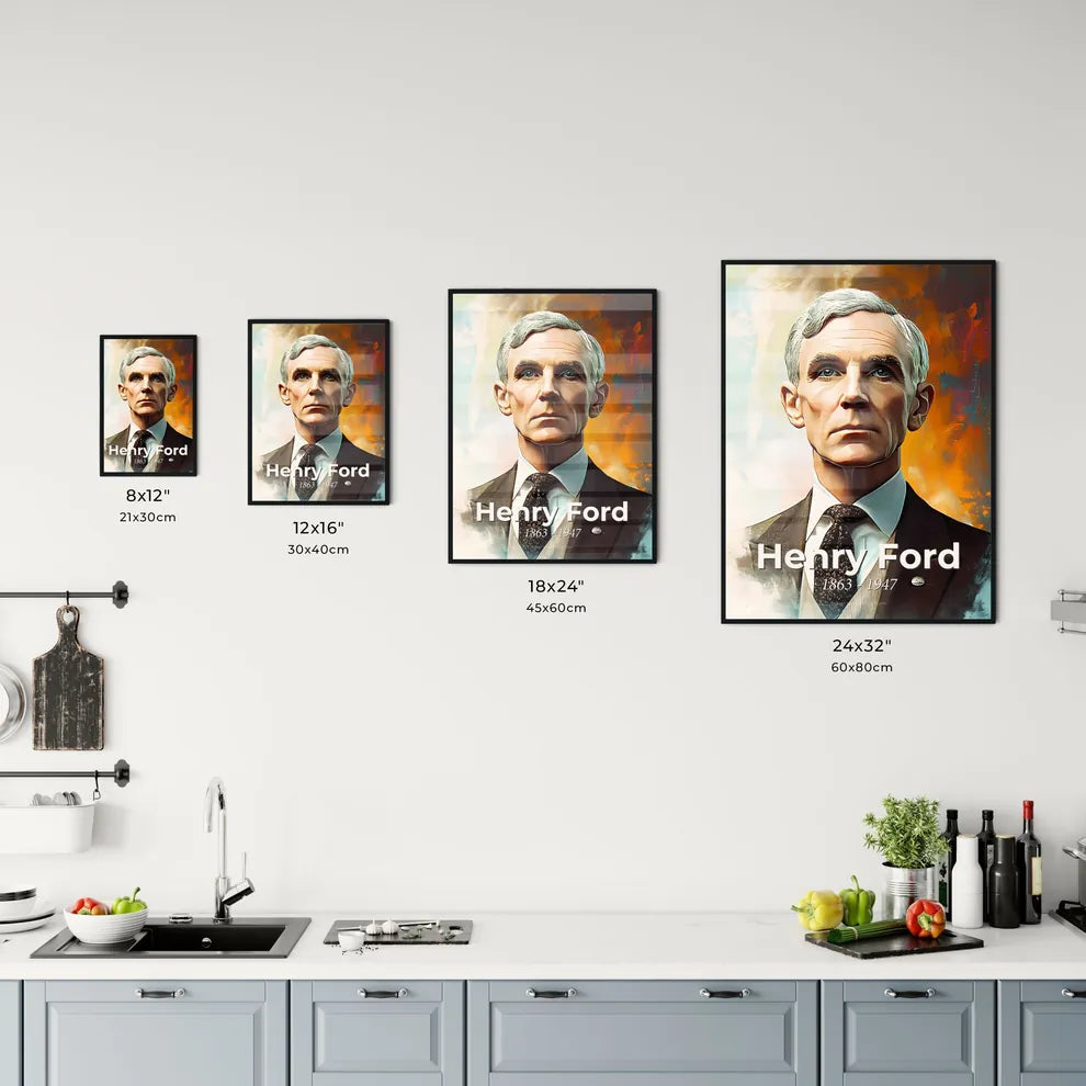 Portrait of Henry Ford Size Chart