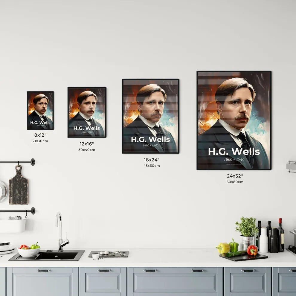 Portrait of H.G. Wells Size Chart