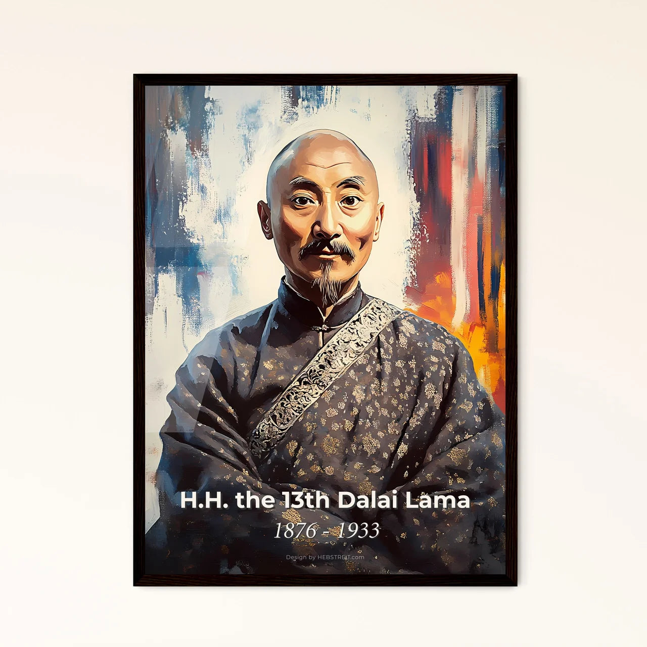 Portrait of H.H. the 13th Dalai Lama Framed Print