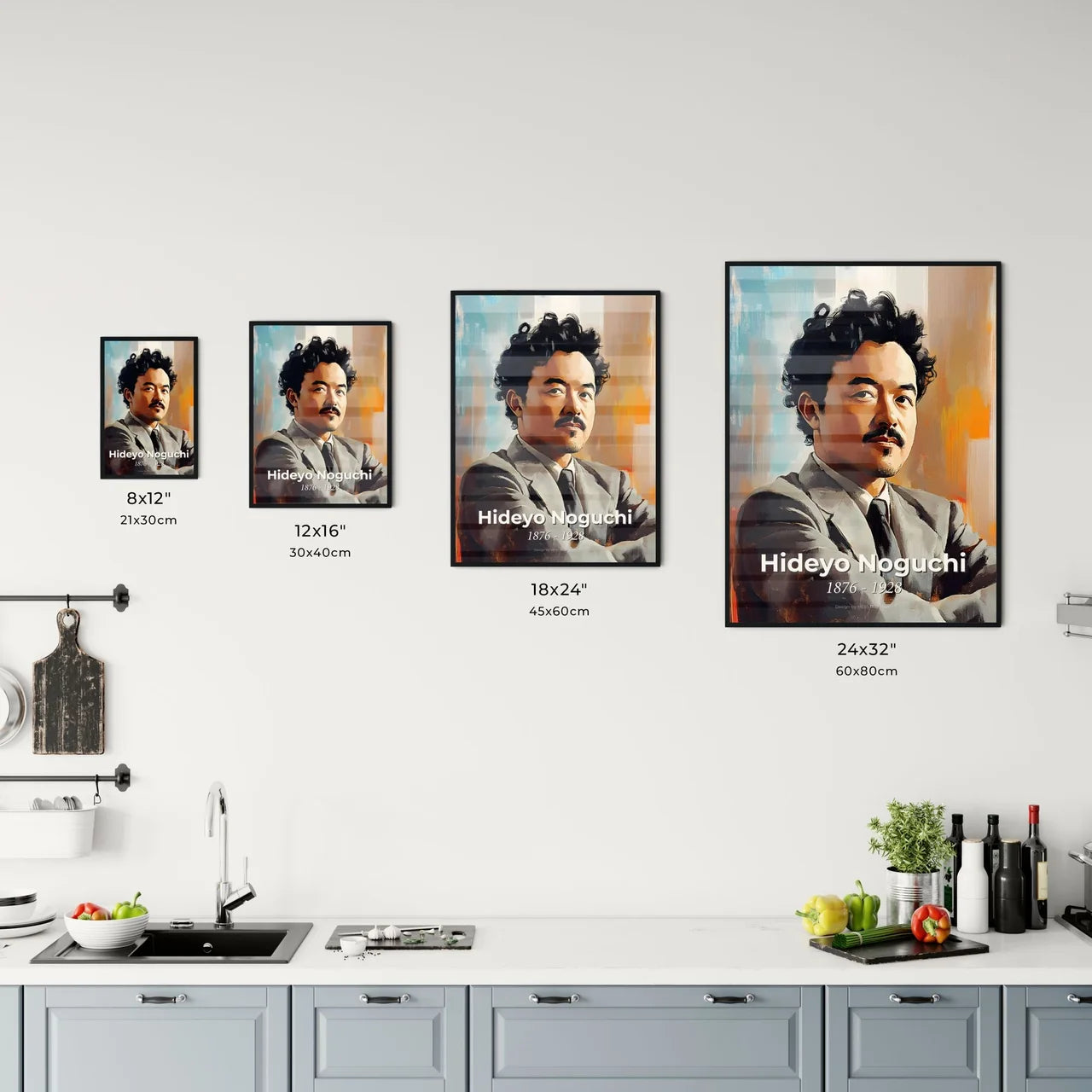 Portrait of Hideyo Noguchi Size Chart