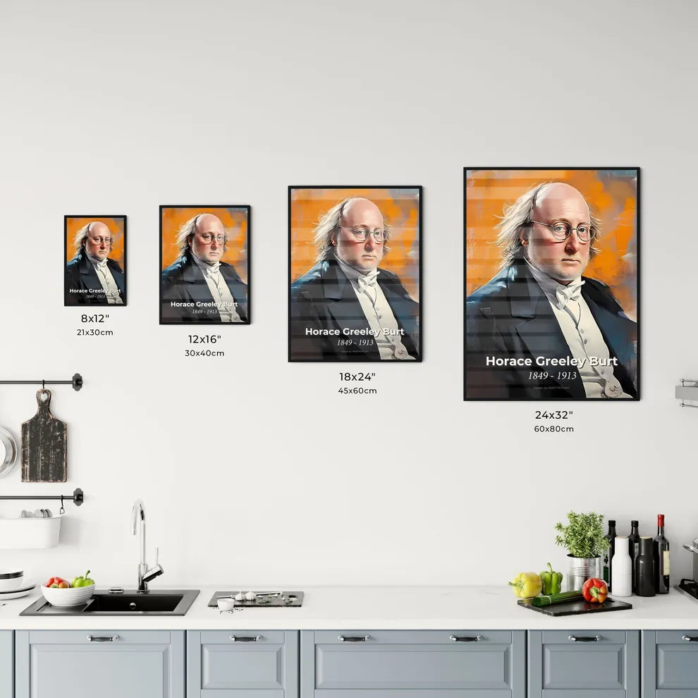 Portrait of Horace Greeley Burt Size Chart