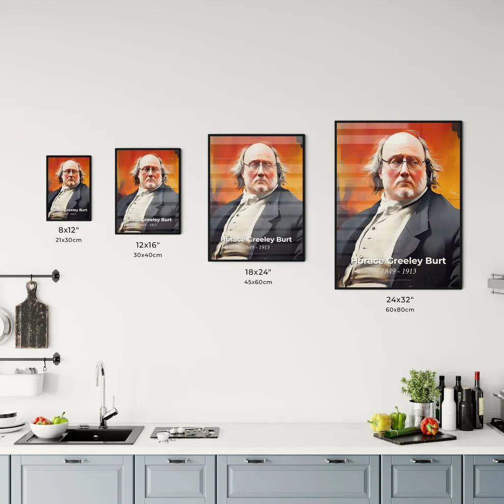 Portrait of Horace Greeley Burt Size Chart