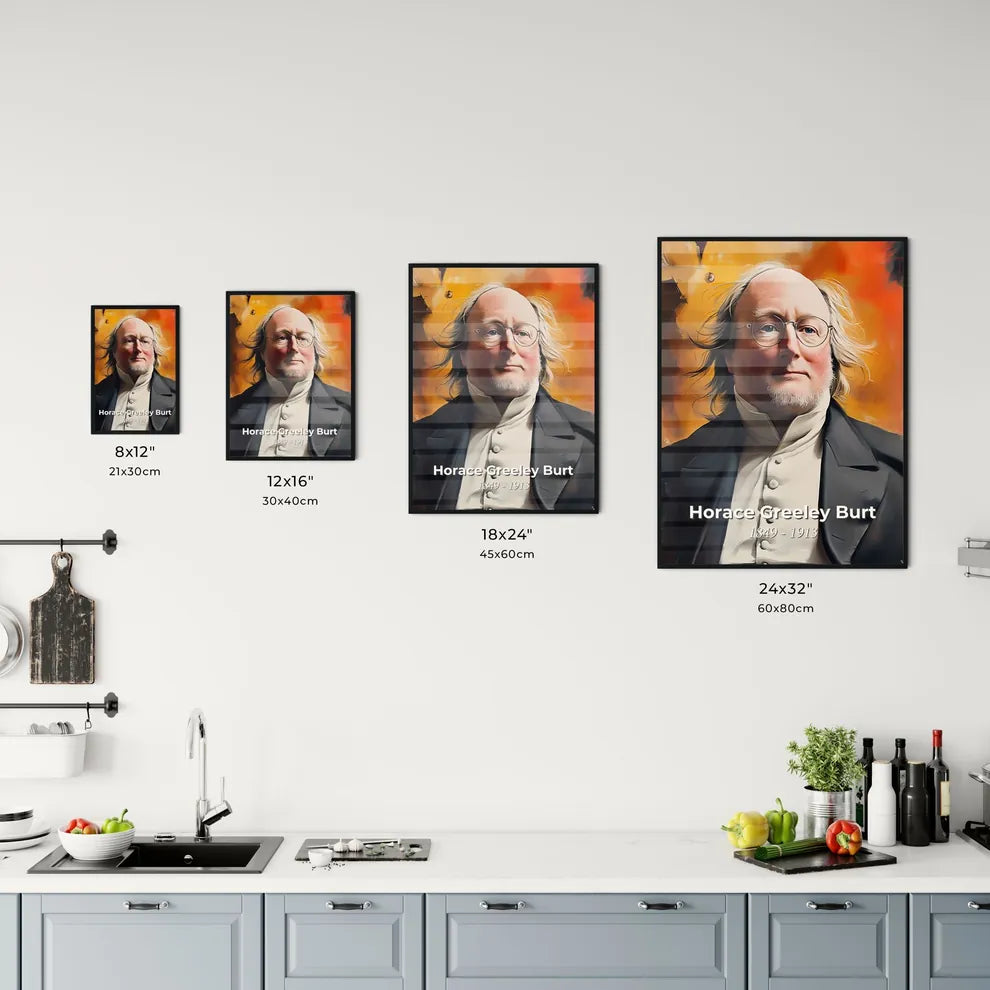 Portrait of Horace Greeley Burt Size Chart