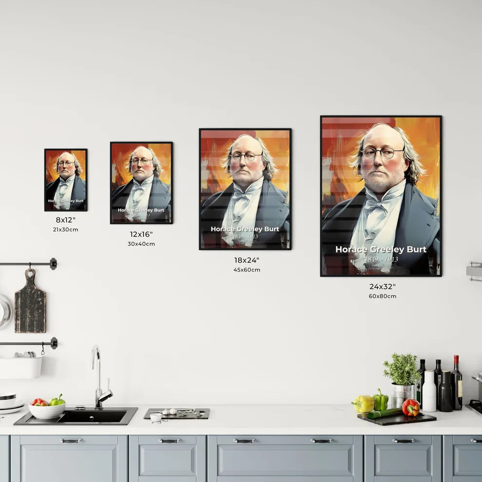 Portrait of Horace Greeley Burt Size Chart