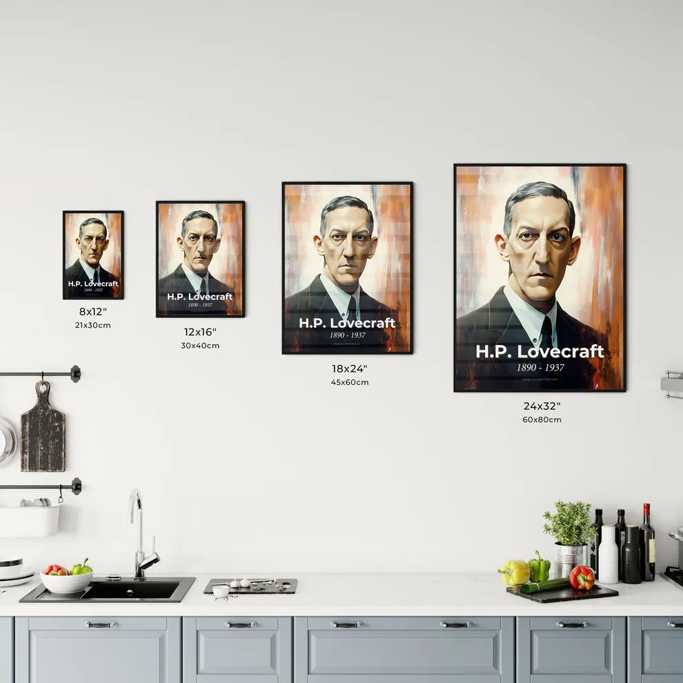 Portrait of H.P. Lovecraft Size Chart