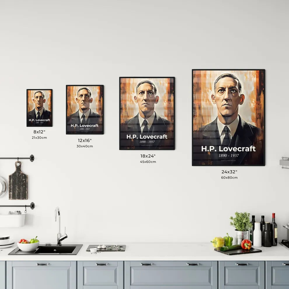 Portrait of H.P. Lovecraft Size Chart