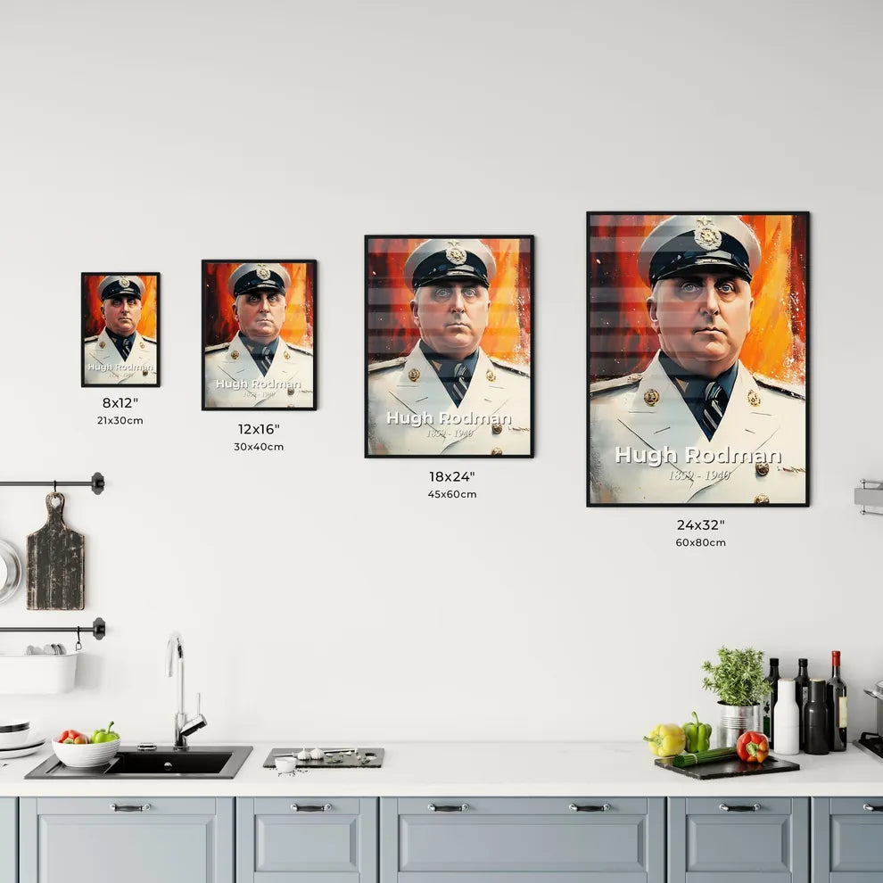 Portrait of Hugh Rodman Size Chart