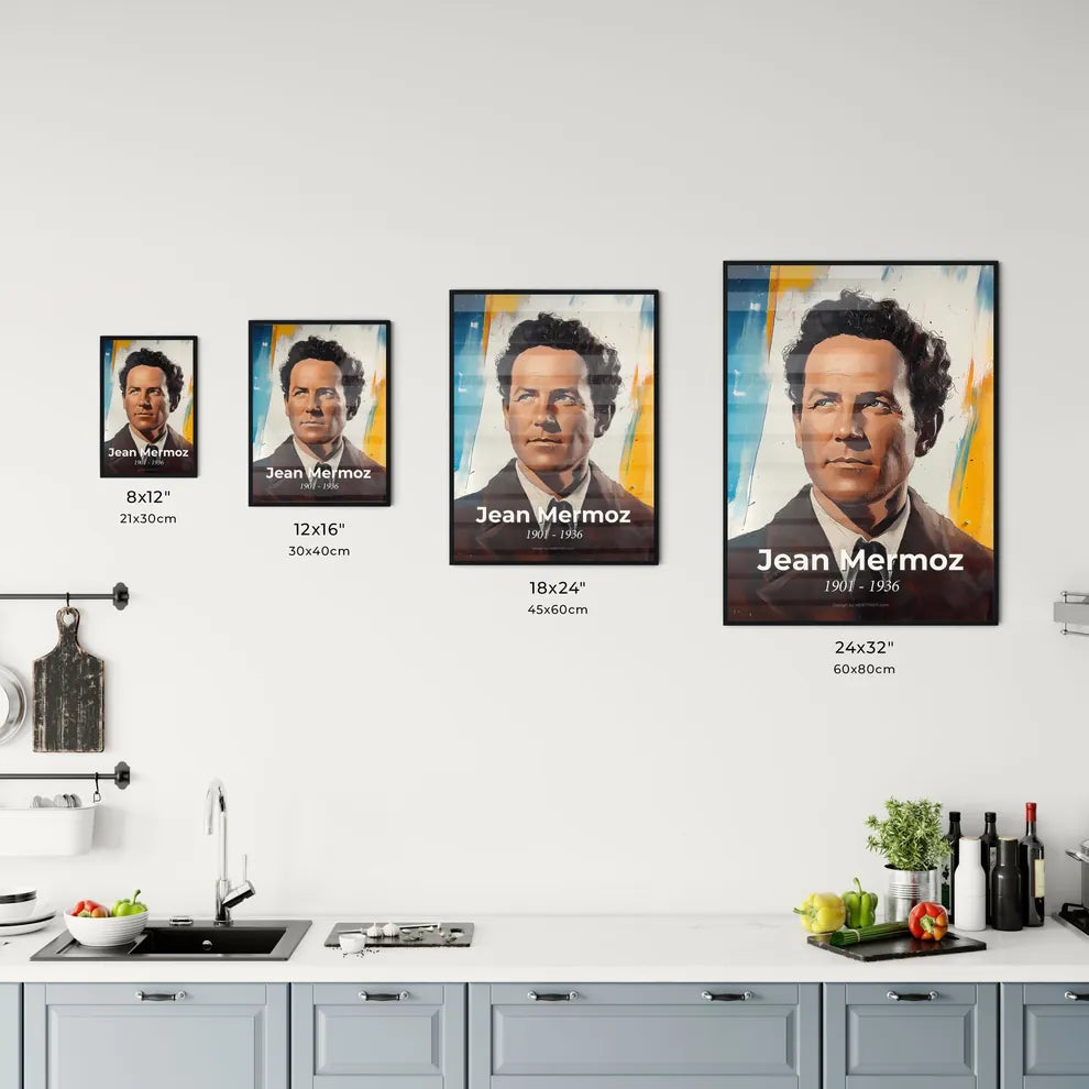 Portrait of Jean Mermoz Size Chart