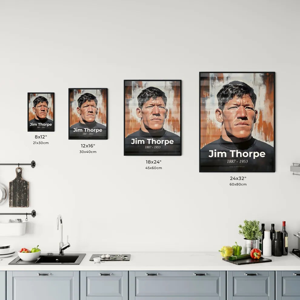 Portrait of Jim Thorpe Size Chart