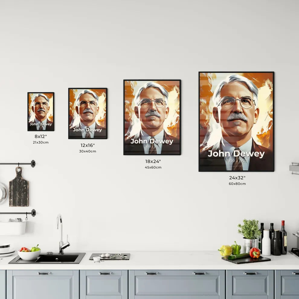 Portrait of John Dewey Size Chart