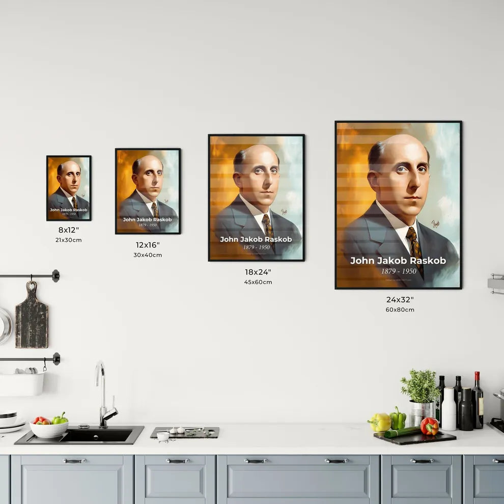 Portrait of John Jakob Raskob Size Chart