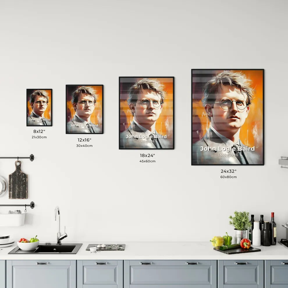 Portrait of John Logie Baird Size Chart