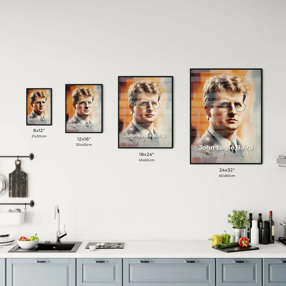 Portrait of John Logie Baird Size Chart