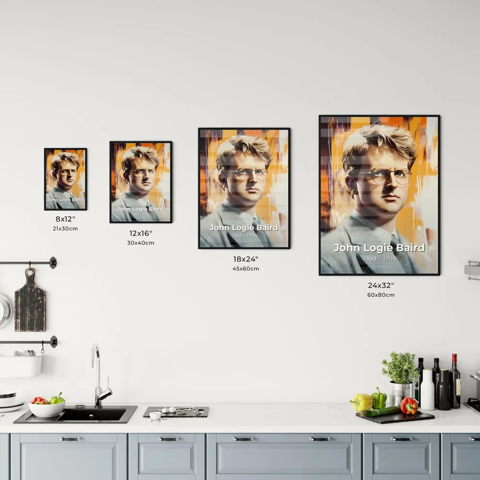 Portrait of John Logie Baird Size Chart