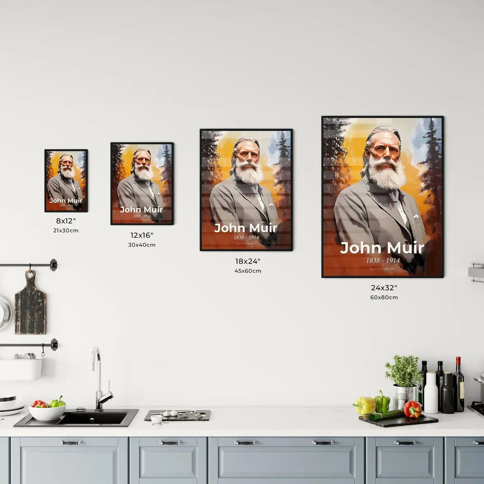 Portrait of John Muir Size Chart