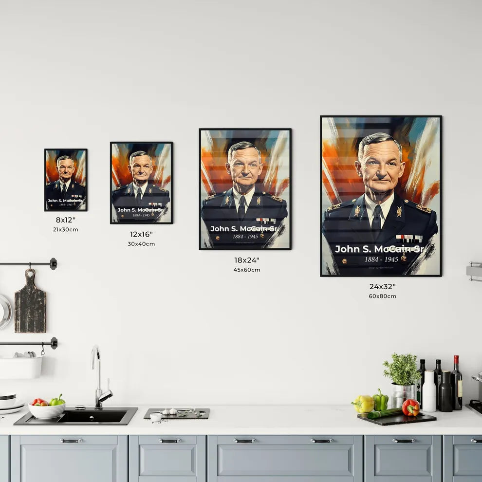 Portrait of John S. McCain Sr. Size Chart