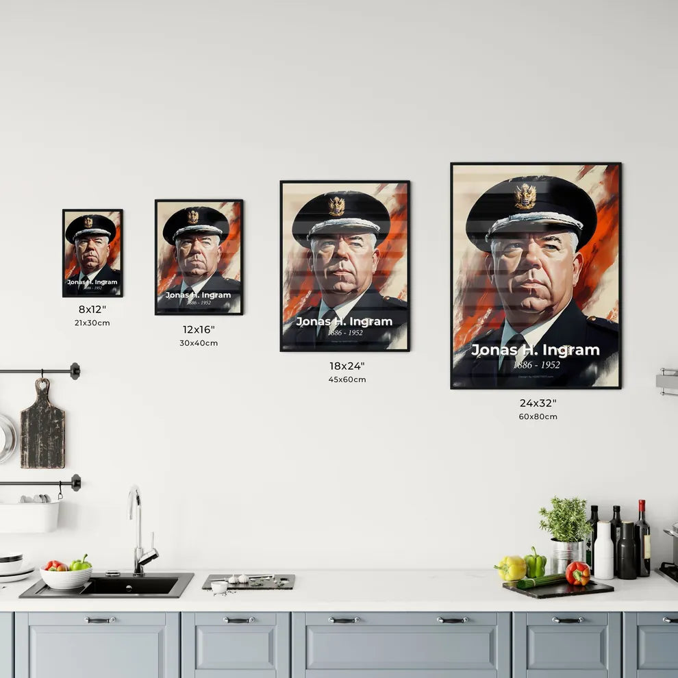 Portrait of Jonas H. Ingram Size Chart