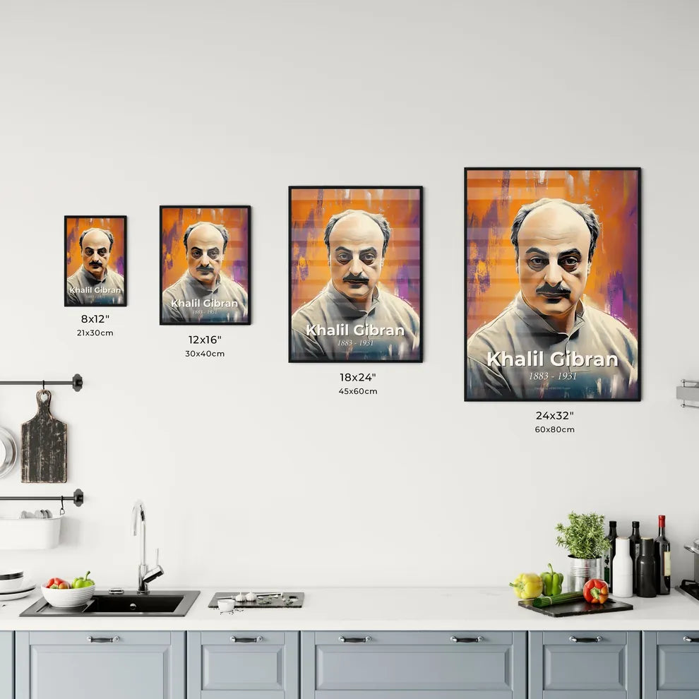 Portrait of Khalil Gibran Size Chart
