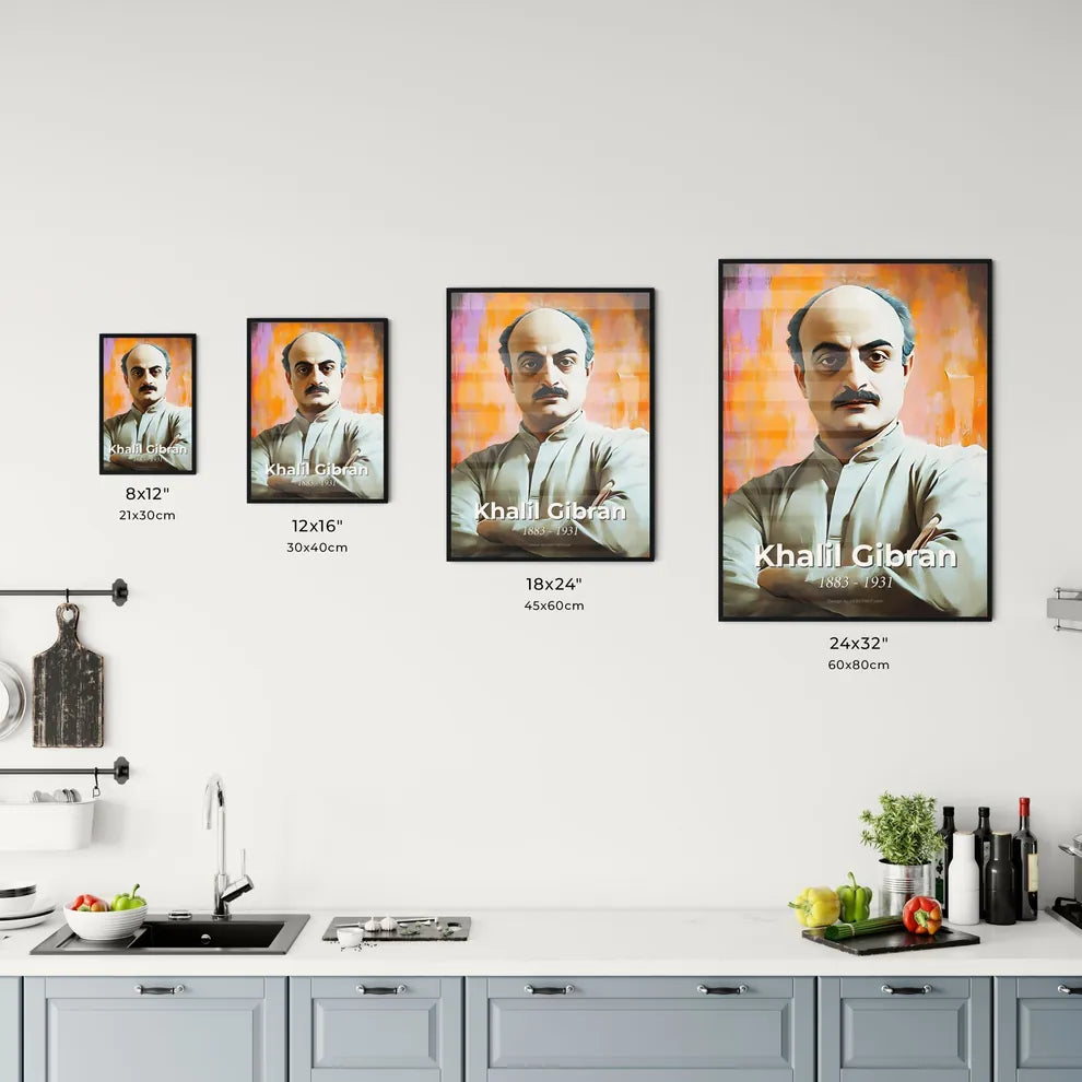 Portrait of Khalil Gibran Size Chart
