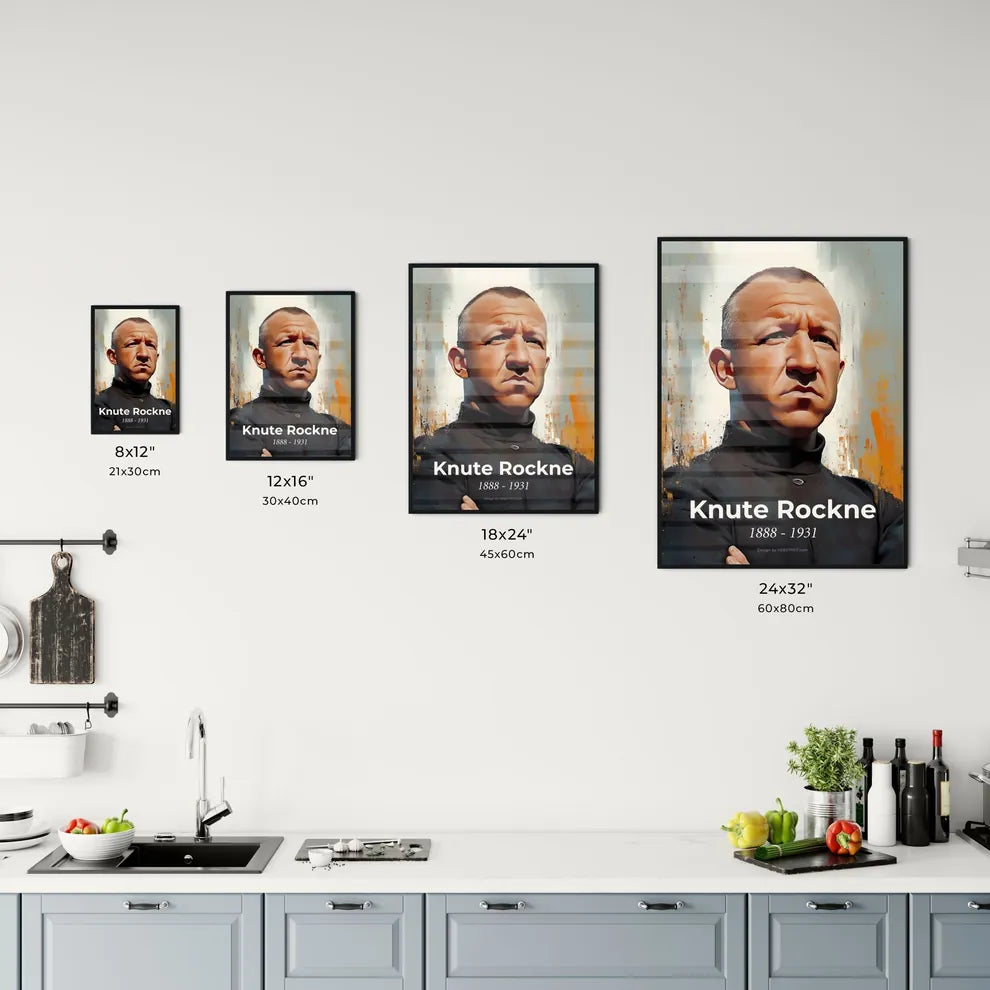 Portrait of Knute Rockne Size Chart