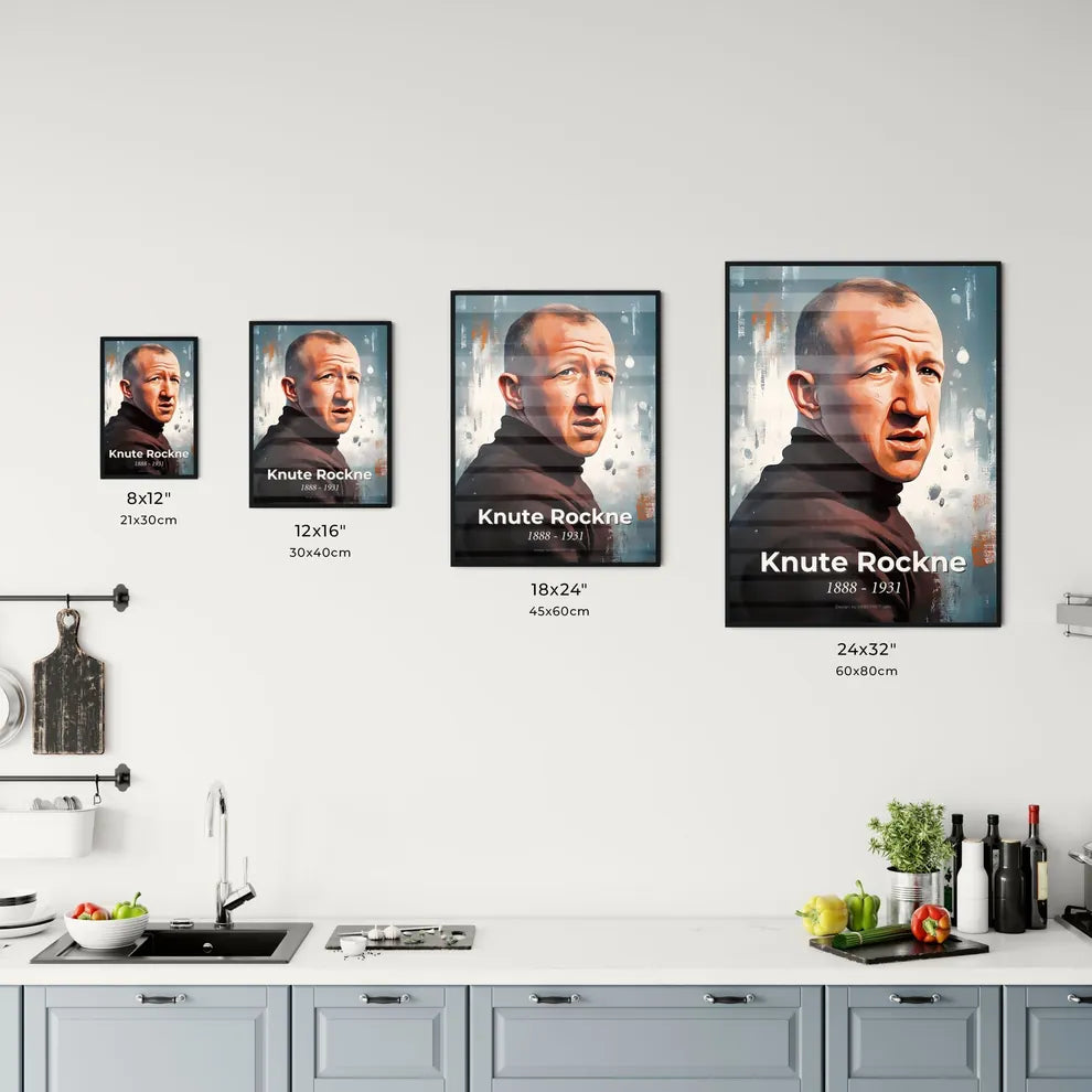 Portrait of Knute Rockne Size Chart