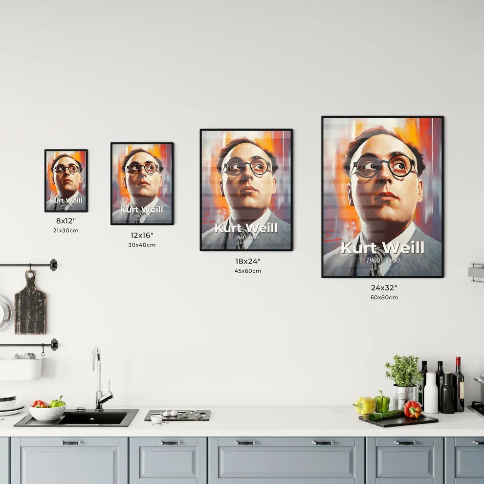 Portrait of Kurt Weill Size Chart