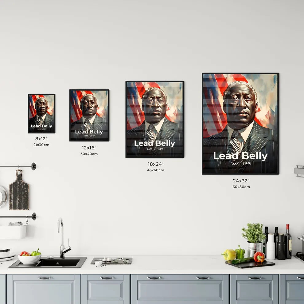 Portrait of Lead Belly Size Chart