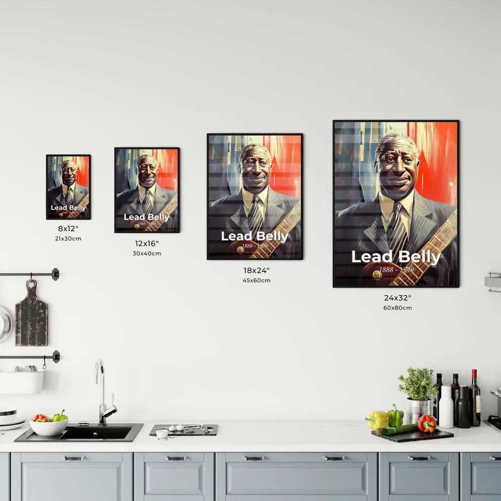 Portrait of Lead Belly Size Chart