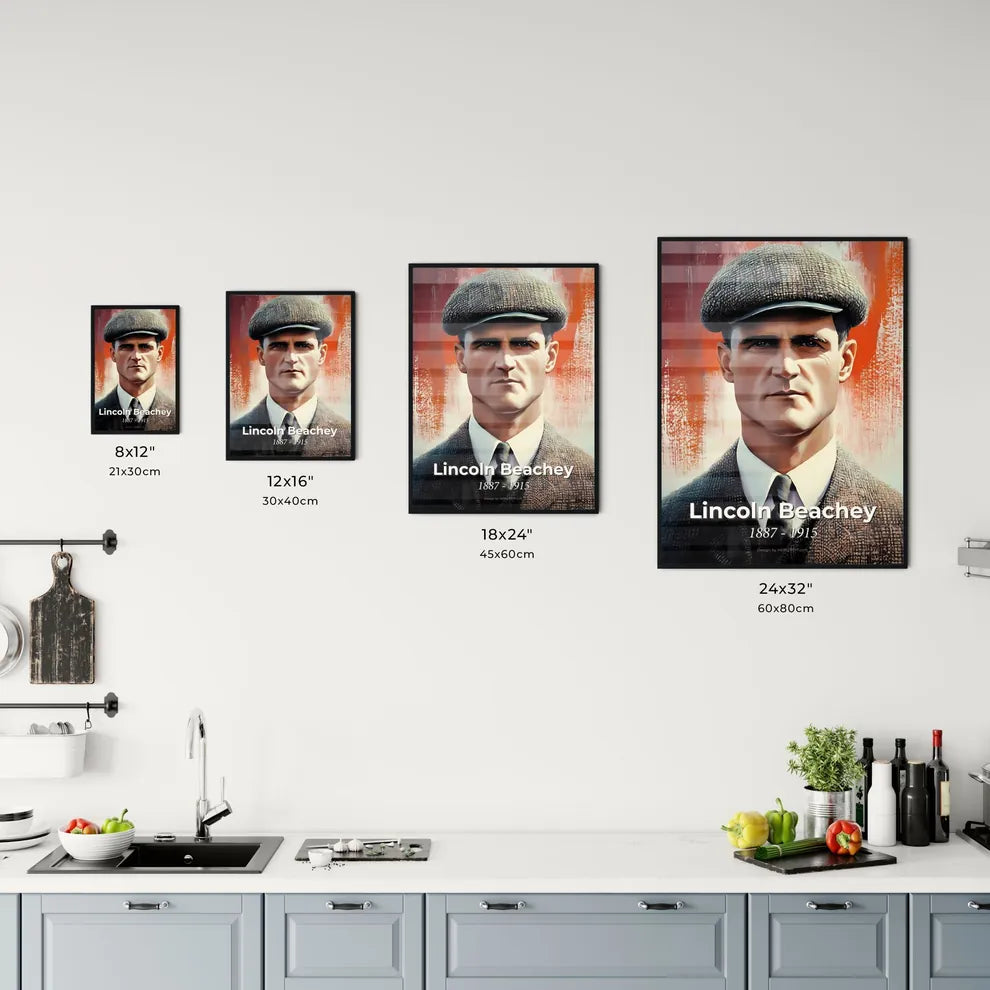 Portrait of Lincoln Beachey Size Chart