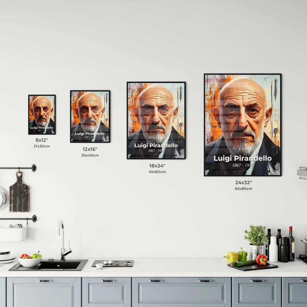 Portrait of Luigi Pirandello Size Chart