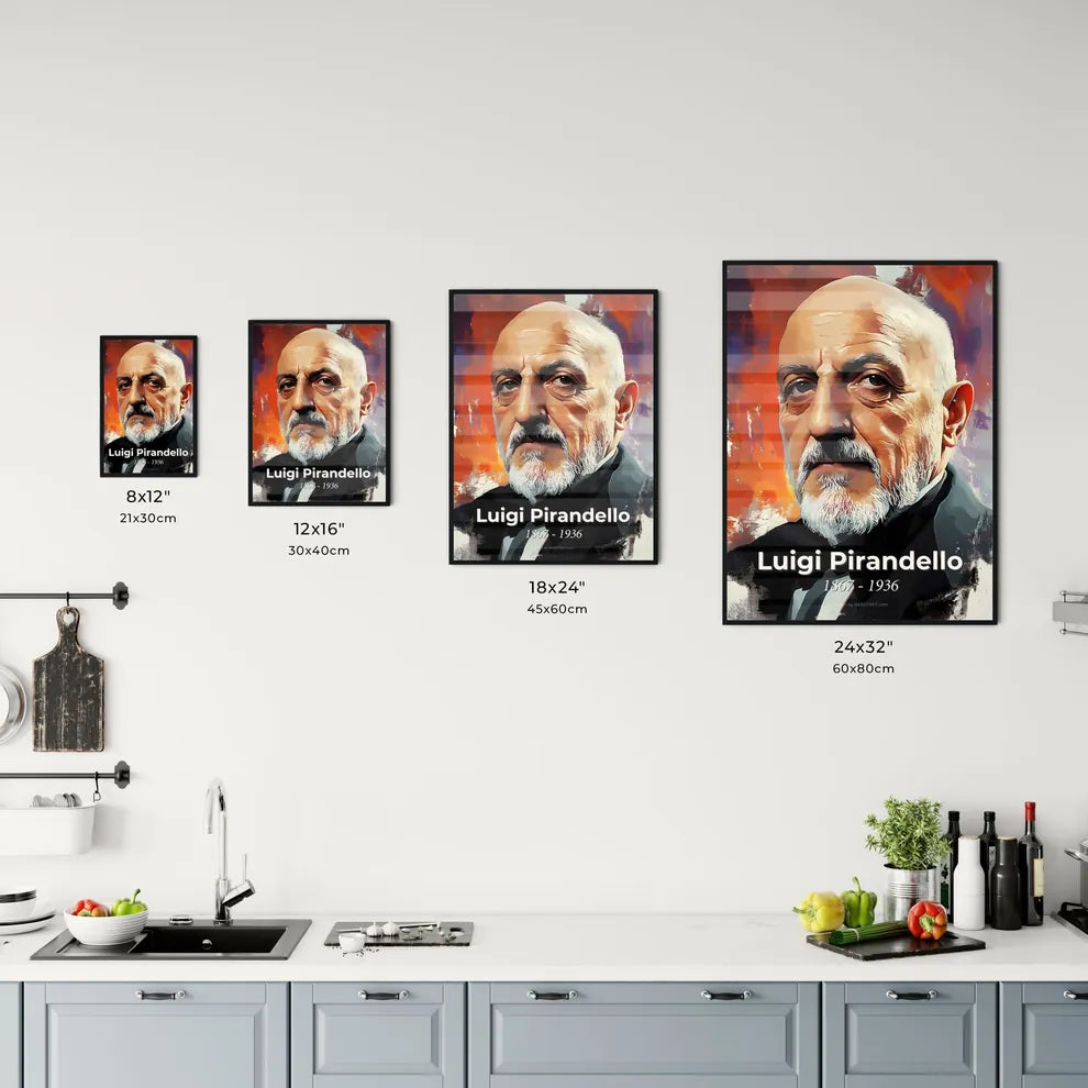 Portrait of Luigi Pirandello Size Chart
