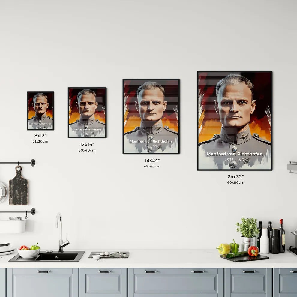 Portrait of Manfred von Richthofen Size Chart